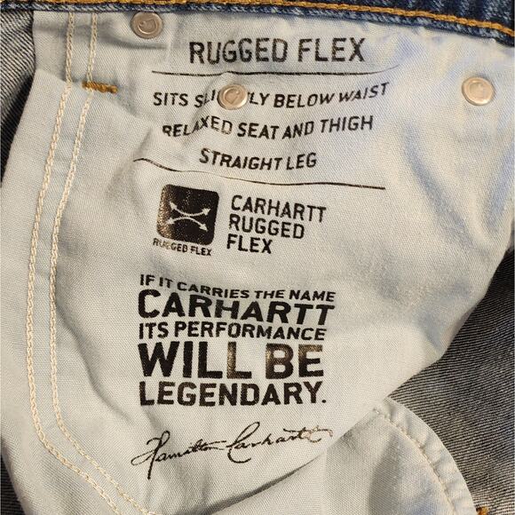 LOT OF 2 Carhartt Mens 40x32 Rugged Flex Relaxed Fit Straight Leg Blue Jeans EUC - Picture 7 of 13